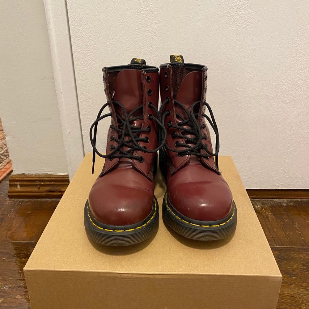 Women’s Dr. Martens 1460 cherry red leather boots